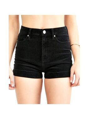 BDG Urban Outfitters Corduroy Cuffed Black MOM Shorts High Rise Size 30